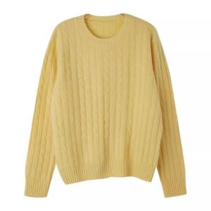 Cozy Crew Neck Sheep Wool Baby Yellow Sweater