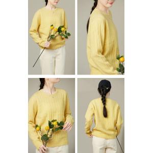 Cozy Crew Neck Sheep Wool Baby Yellow Sweater