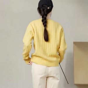 Cozy Crew Neck Sheep Wool Baby Yellow Sweater