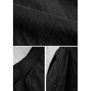 Easy Match Cotton Linen Black Maxi Skirt