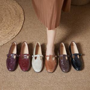 T-Strap Sheep Leather Classic Mary Jane Flat Shoes