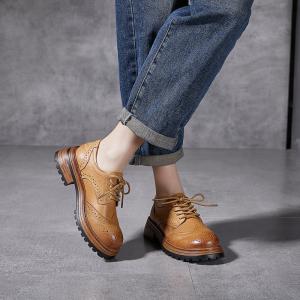 British Style Hollow Out Tied Oxford Shoes