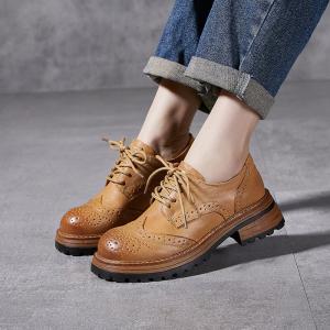 British Style Hollow Out Tied Oxford Shoes