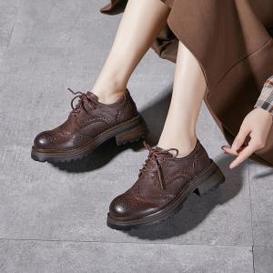 British Style Hollow Out Tied Oxford Shoes