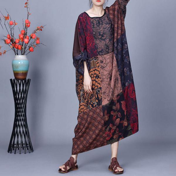 Classic Eastern Printed Modest Cocoon Dress