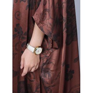 Bat Sleeves Silk Peony Printed Brunch Dress