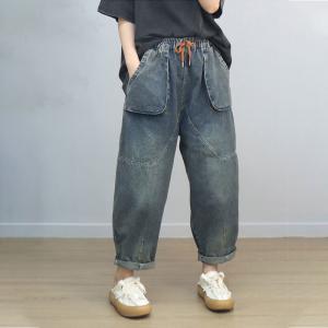 High Rise Stone Wash Baggy 90s Momma Jeans
