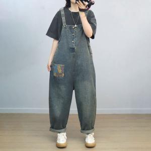 Colorful Pockets Loose Gardening Overalls for Women