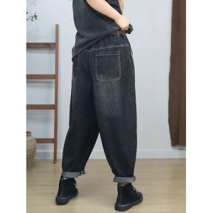 Street Chic Baggy Stone Wash Dad Jeans for Women