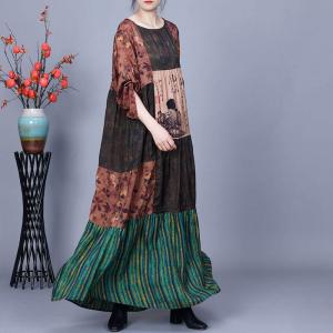 Chinese Character Classic Elegant Brunch Dress