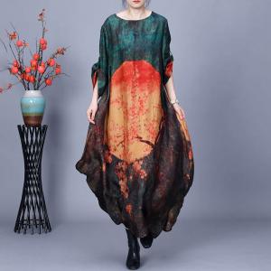 Senior Women Midi Silk Spring Shift Dress