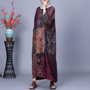 Classic Eastern Printed Modest Cocoon Dress