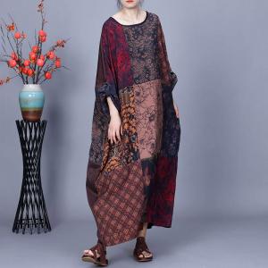 Classic Eastern Printed Modest Cocoon Dress