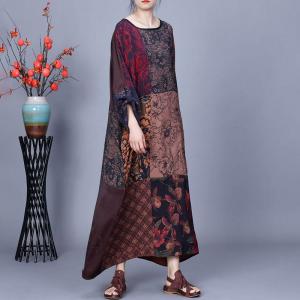 Classic Eastern Printed Modest Cocoon Dress