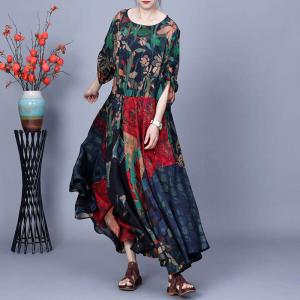 Empire Waist Colorful Travel Swing Dress