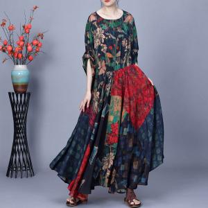 Empire Waist Colorful Travel Swing Dress