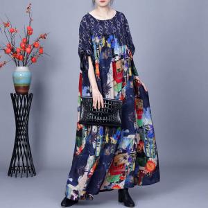 Artistic Patterns Blue Spring Dress