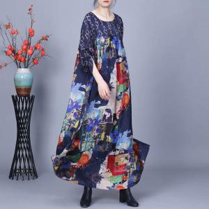 Artistic Patterns Blue Spring Dress