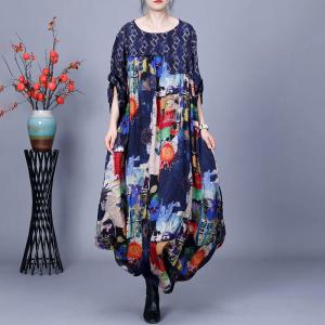 Artistic Patterns Blue Spring Dress