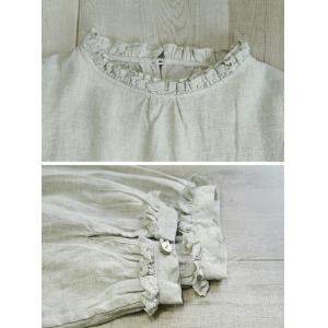 Stand Collar Oversized Linen Blouse for Women