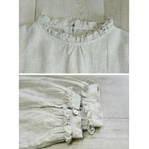 Stand Collar Oversized Linen Blouse for Women