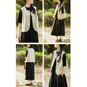 Modern Chic Button Fly Cotton Linen Waistcoat