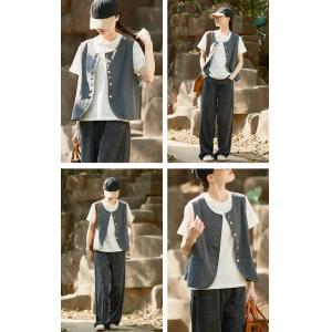 Modern Chic Button Fly Cotton Linen Waistcoat