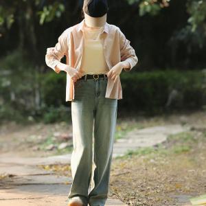 High-Counted Cotton Casual Oversized Shirt