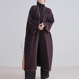 Winter Fashion Black Overcoat Plus Size Pleated Kimono Cardigan