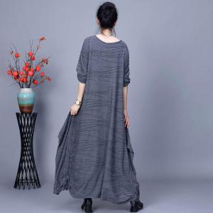 V-Neck Flouncing Cotton Pleated Dress