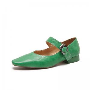 Sheep Skin Pointed Toe Mary Jane Shoes