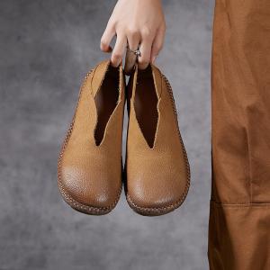 Over40 Style Handmade Leather Slip-On Flats