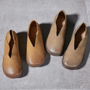 Over40 Style Handmade Leather Slip-On Flats