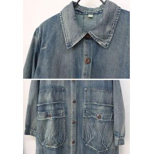 Front Big Pocket Polo Neck Denim Long Shacket