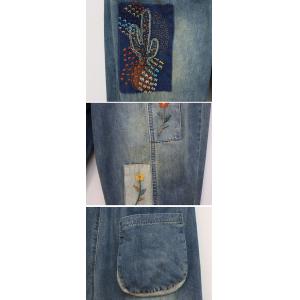 Cactus and Flowers Baggy Embroidery Jeans