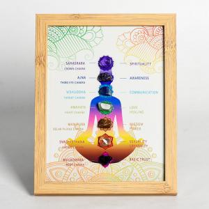 Handmade Natural Chakra Stones Crystal Healing Yoga Picture Frame