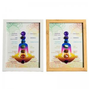 Handmade Natural Chakra Stones Crystal Healing Yoga Picture Frame