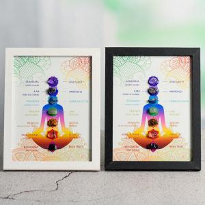 Handmade Natural Chakra Stones Crystal Healing Yoga Picture Frame