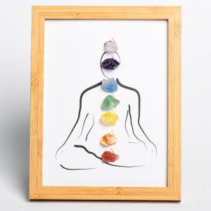 Colorful Framed Crystals Chakra Boho Decor Gift for Yoga