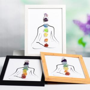 Colorful Framed Crystals Chakra Boho Decor Gift for Yoga