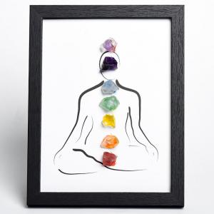 Colorful Framed Crystals Chakra Boho Decor Gift for Yoga