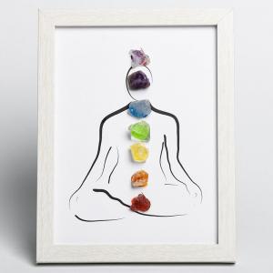 Colorful Framed Crystals Chakra Boho Decor Gift for Yoga