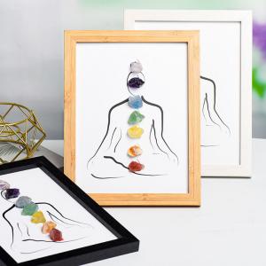Colorful Framed Crystals Chakra Boho Decor Gift for Yoga