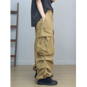 Side Flap Pockets Loose Pull-On Jogging Pants