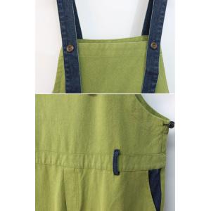 High Waist Loose Cotton Plain Bib Overalls