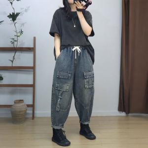 Pocket Decoration Casual Loose 90s Jeans