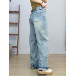 High Rise Light Wash Straight Leg Jeans