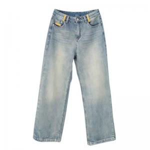 High Rise Light Wash Straight Leg Jeans