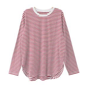 Women Long Sleeves Classic Striped Tee