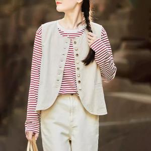 Women Long Sleeves Classic Striped Tee